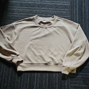 Lululemon Perfectly Oversized Cropped Crew SOFTSTREME SZ 6 TRNH Trench